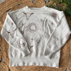 MODISH REBEL youth Pullover boxy Boho Sweater. M (8-10)